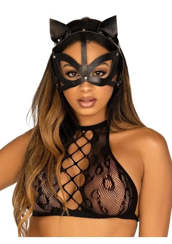LegAvenueVeganLeatherStuddedCatMask
