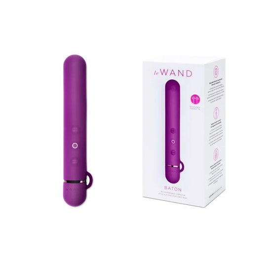 LeWand–BatonVibratorwithTexturedRing(CherryViolet)
