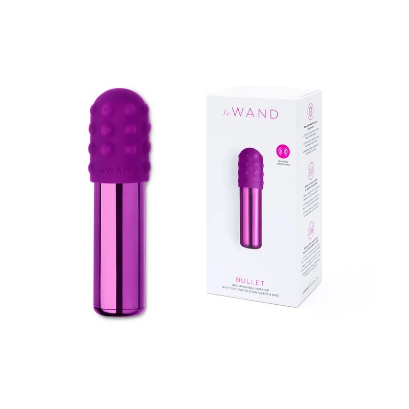 LeWand–BulletVibratorwithTexturedSleeveandRing(CherryViolet)