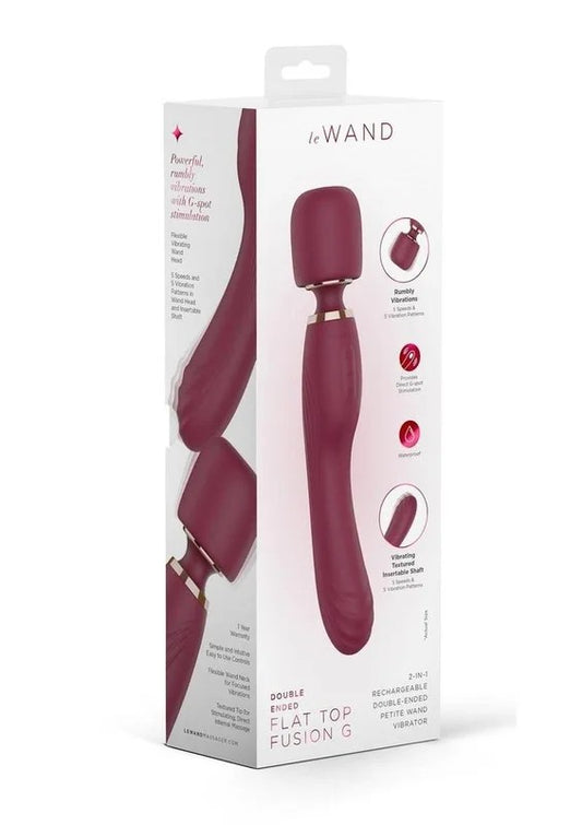 LeWandFlatTopFusionGRechargeableSiliconeVibrator–Ruby