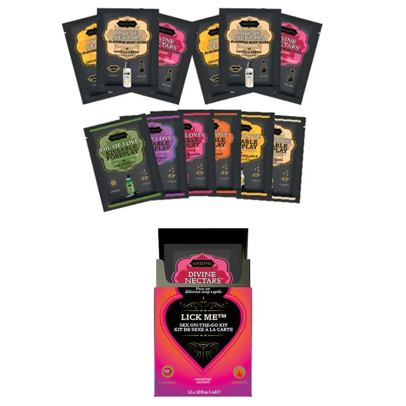 LickMe™SexOntheGoQuickieKit–12pc.FlavoredBodyToppingSet