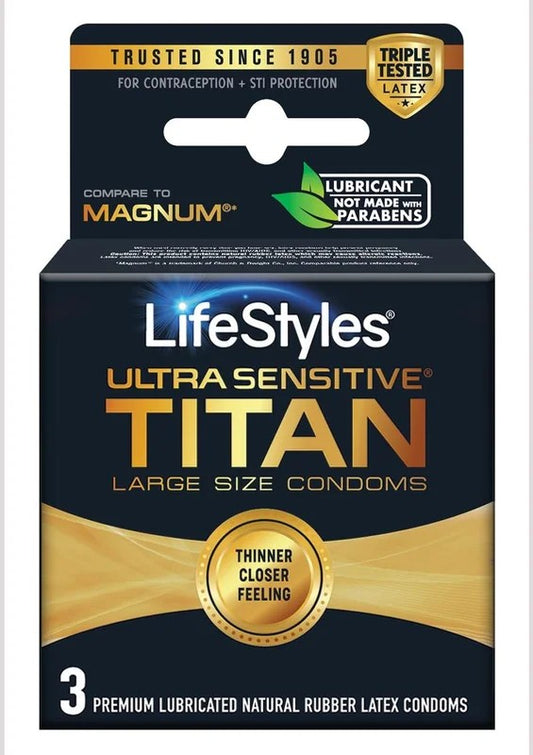 LifeStylesCondomUltraSensitiveTitan3Pack–Extra