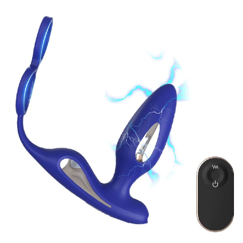 Lightning–5ElectricShock&9VibratingAnalButtPlugProstateMassagerRemoteControlwithDualDelayRing