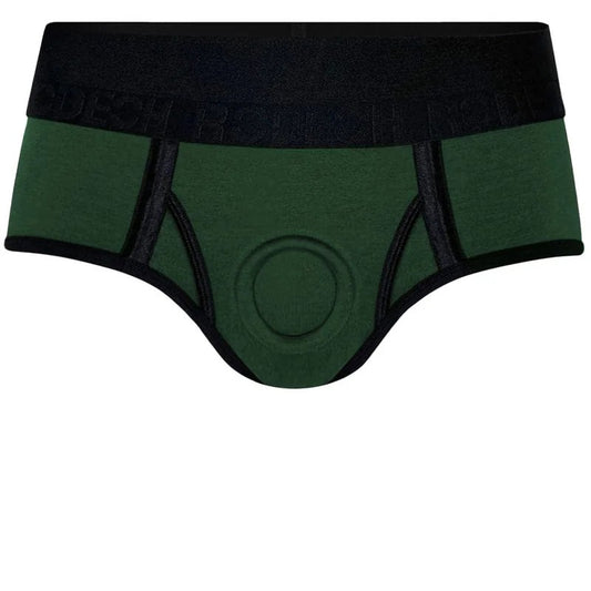 LimitedBrief+–2″O-Ring–HunterGreen&Black–PLUSSIZE