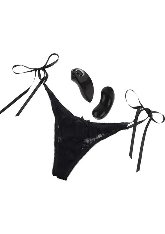 LittleBlackThongPantyVibeMassagerwithRemoteControl