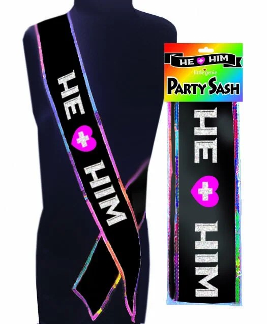 LittleGenie–“He+Him”PartySash
