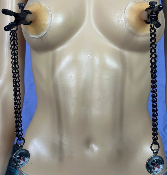 LittleRed’sBigBadBullnoseNippleClampswithTuggingChains