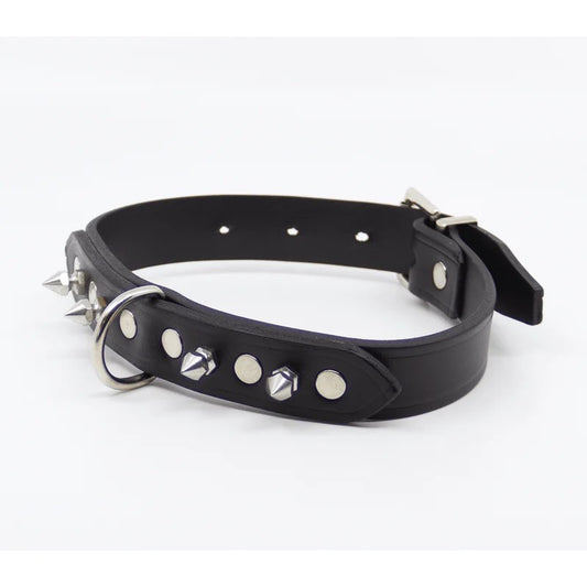 LoveInLeather–12mmSpikedLeatherCollar|AustralianMade