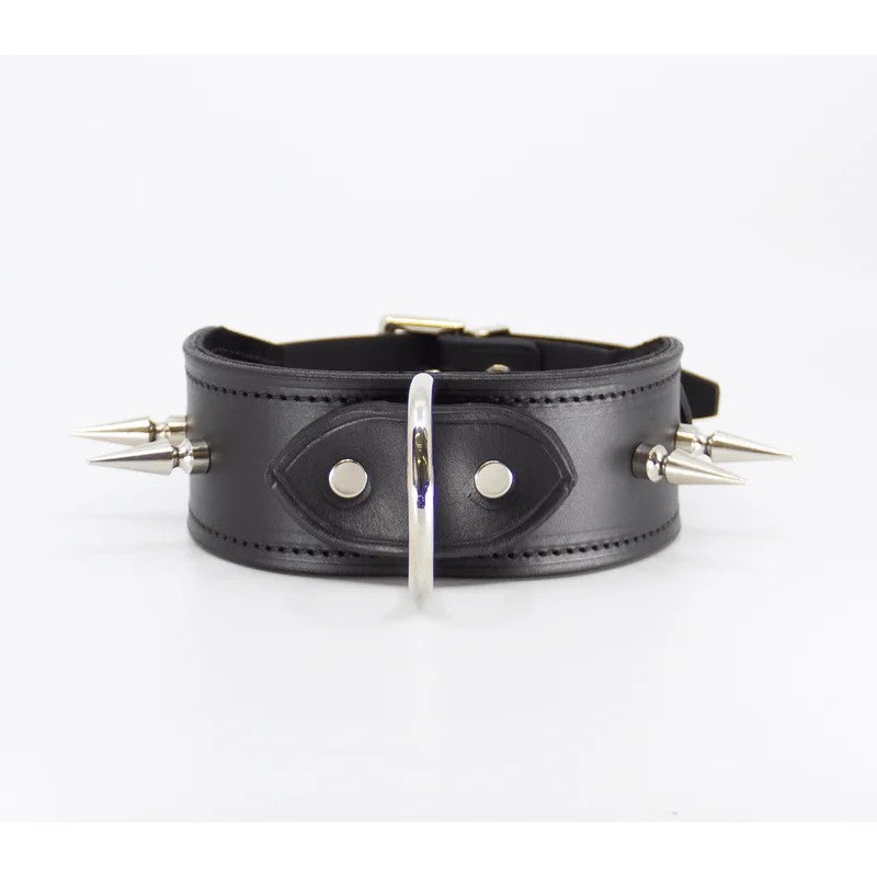 LoveInLeather–30mmSpikedLeatherCollar|AustralianMade