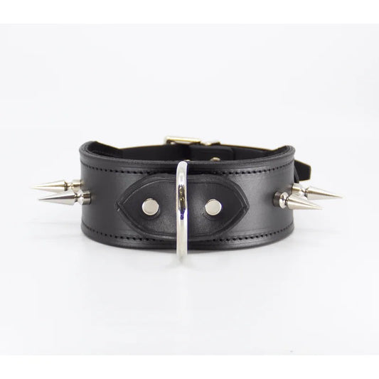 LoveInLeather–30mmSpikedLeatherCollar|AustralianMade