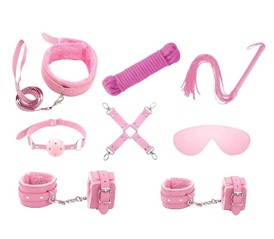 LoveinLeather–9pieceBondageKit(Pink)