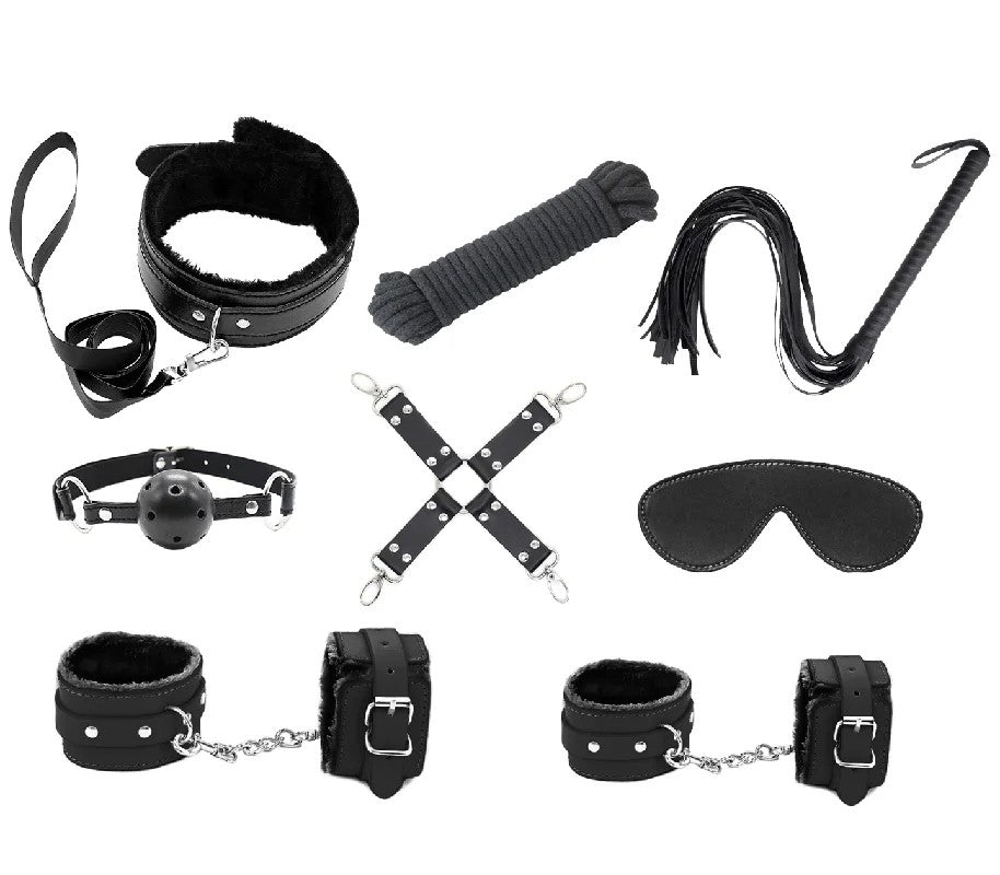 LoveinLeather–9pieceBondageKit(Black)