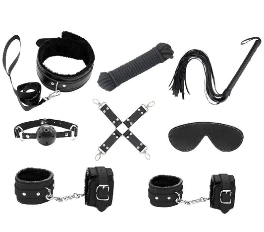 LoveinLeather–9pieceBondageKit(Black)