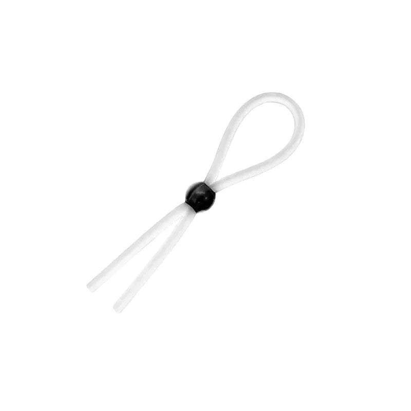 LoveInLeather–AdjustableLassoStyleCockRing|WhiteSolid