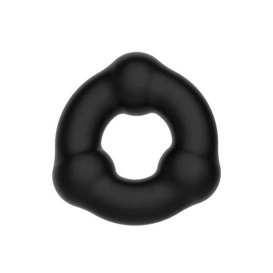 LoveInLeather–BeadedSiliconeFatBoyCockRing|Black