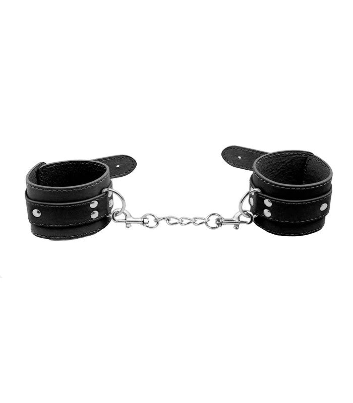 LoveinLeather–BerlinBabeAdjustableFauxLeatherHandCuffs(Black)