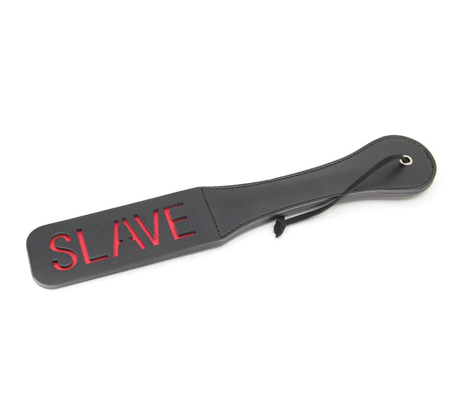 LoveInLeather–BerlinBabyCutOut“Slave”Paddle(Black/Red)