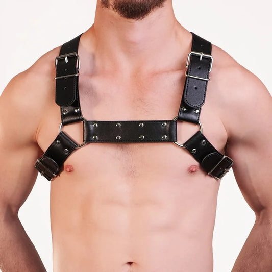 LoveInLeather–BerlinBabyFauxLeatherChestHarness/BraHarness(Black)