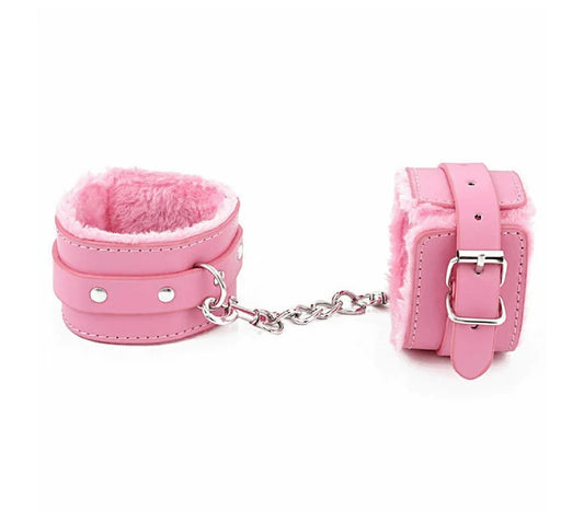 LoveInLeather–BerlinBabyFurLinedAdjustableCuffs(Pink)