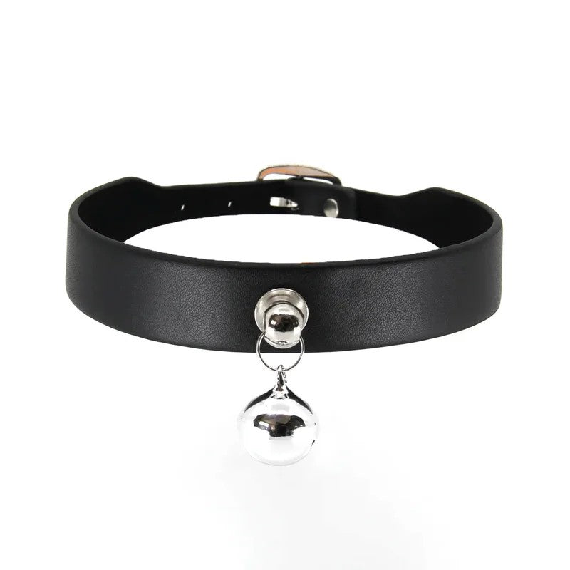 LoveInLeather–BerlinBabyLeatherCollarwithBell(Black)