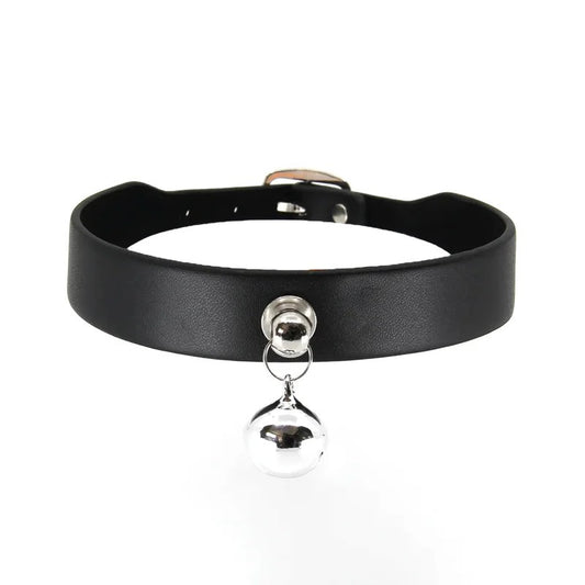 LoveInLeather–BerlinBabyLeatherCollarwithBell(Black)
