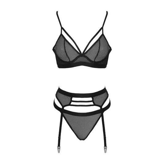 LoveInLeather–BlackFishnetTwoPieceSet|Large