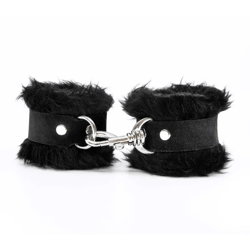 LoveInLeather–BlackFluffyCuffsw/SuedeLeather|AustralianMade