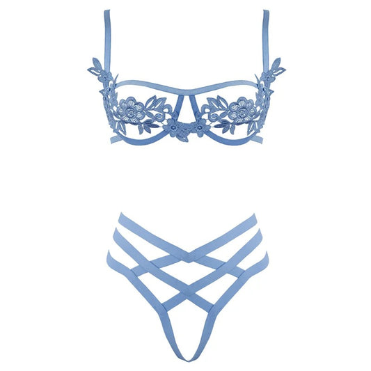 LoveInLeather–BluePetalCageSet|Medium