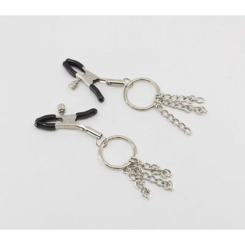 LoveInLeather–ChainTasselNippleClamps|AlligatorClips