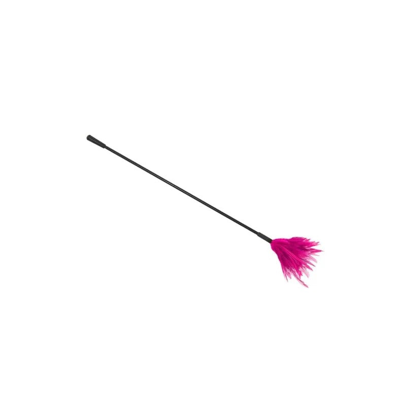 LoveInLeather–CropWithGenuineFeatherPlume|Pink