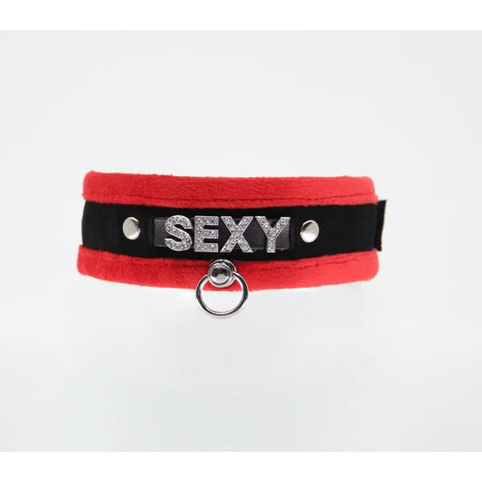 LoveInLeather–DiamanteSexyCollar|Red