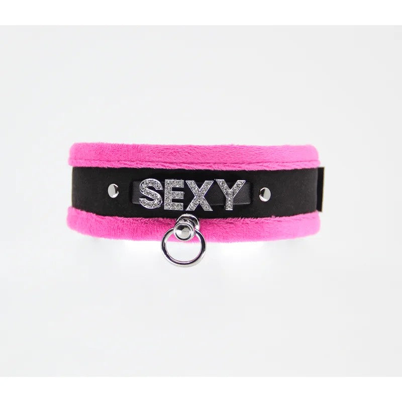 LoveInLeather–DiamanteSexyCollar|Pink