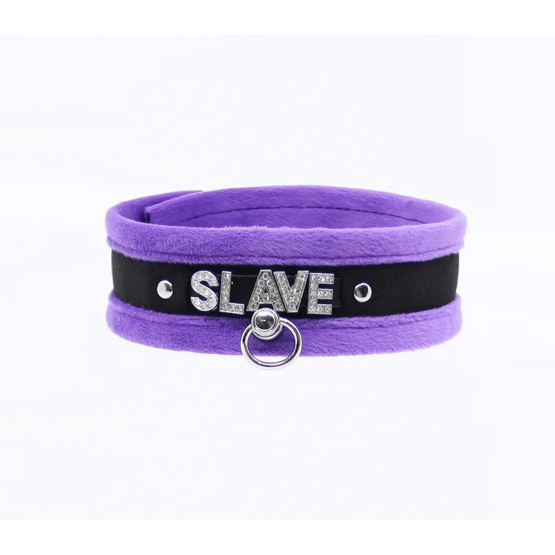 LoveInLeather–DiamanteSlaveCollar|Purple