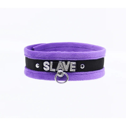 LoveInLeather–DiamanteSlaveCollar|Purple