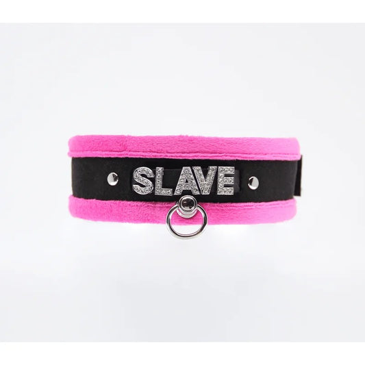 LoveInLeather–DiamanteSlaveCollar|Pink