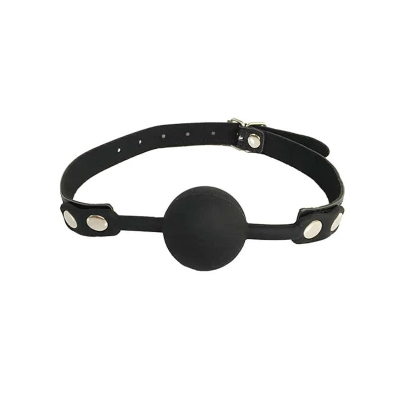 LoveInLeather–FauxLeatherGagWithSiliconeBall|Black