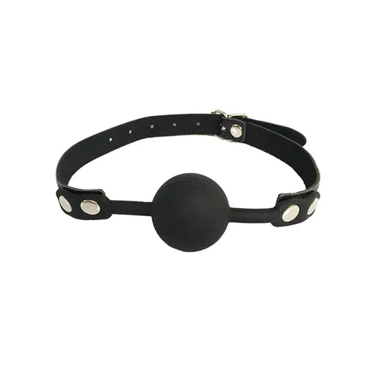 LoveInLeather–FauxLeatherGagWithSiliconeBall|Black