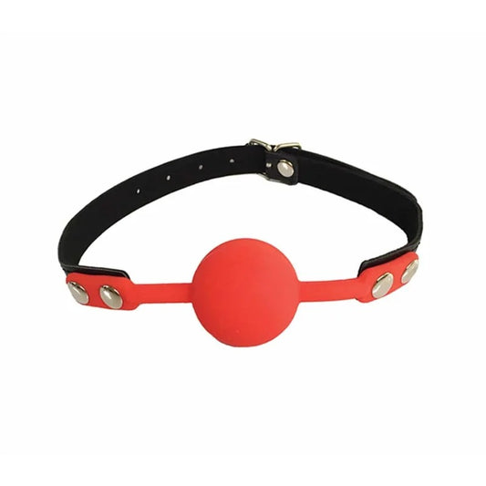 LoveInLeather–FauxLeatherGagWithSiliconeBall|Red