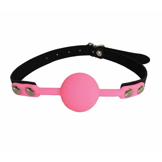 LoveInLeather–FauxLeatherGagWithSiliconeBall|Pink