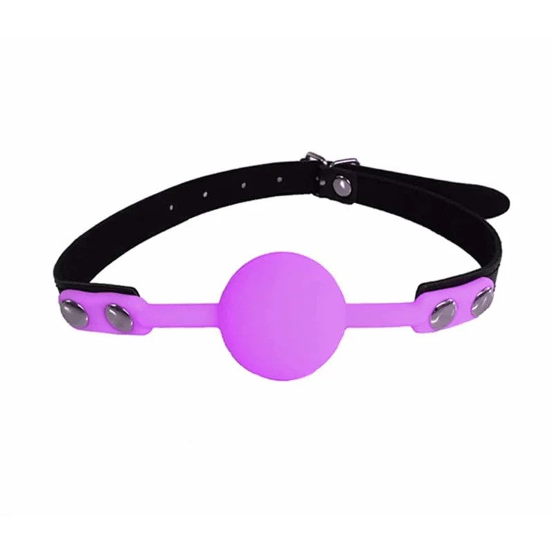 LoveInLeather–FauxLeatherGagWithSiliconeBall|Purple