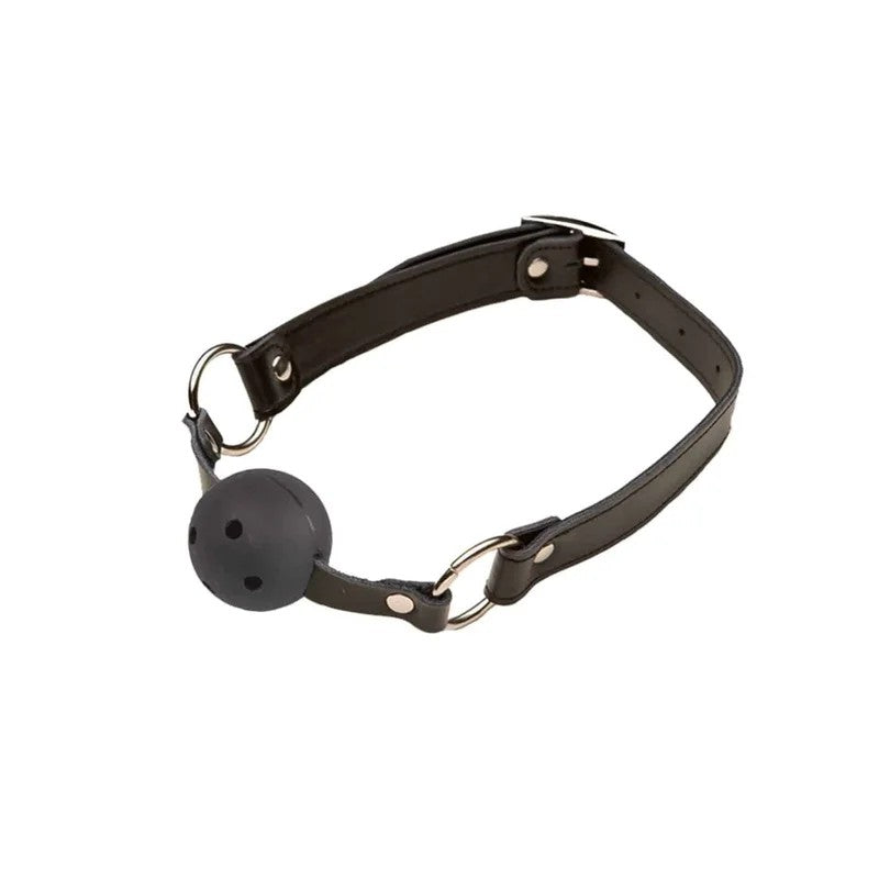 LoveInLeather–FauxLeatherGagWithBreathableBall|Black