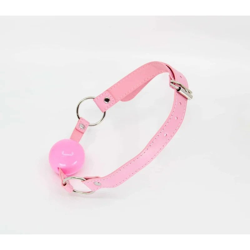 LoveInLeather–FauxLeatherGagWithSolidRubberBall|Pink
