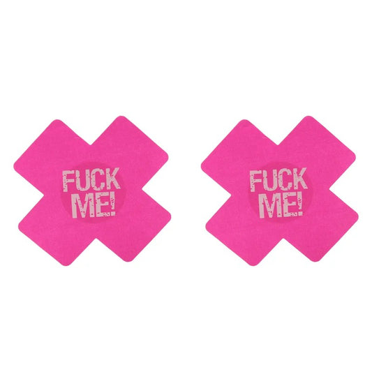 LoveinLeather–“FuckMe!”CrossshapedNipplePasties(Pink/White)