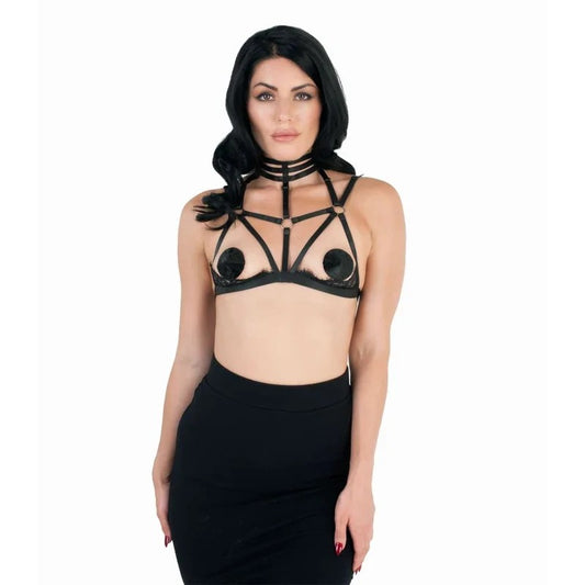 LoveInLeather–HarnessBralettew/LaceCup|OneSize