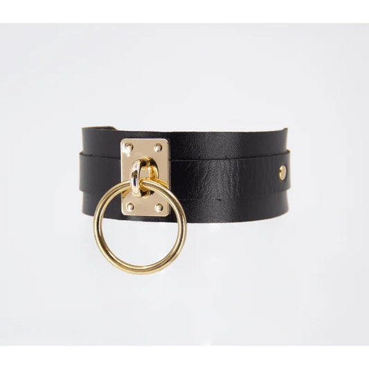 LoveInLeather–LeatherCollarw/BuckleClosure|Gold