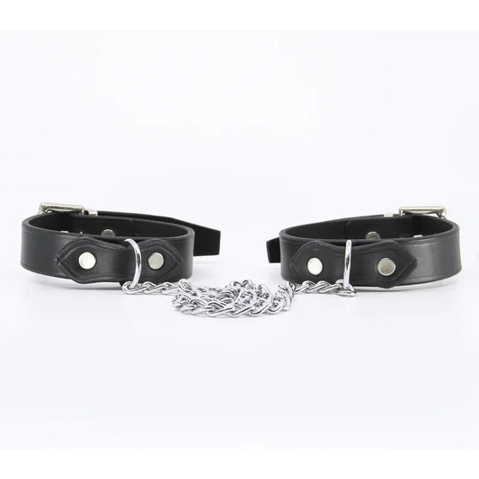LoveInLeather–LongChainJoinLeatherWristRestraints|AustralianMade