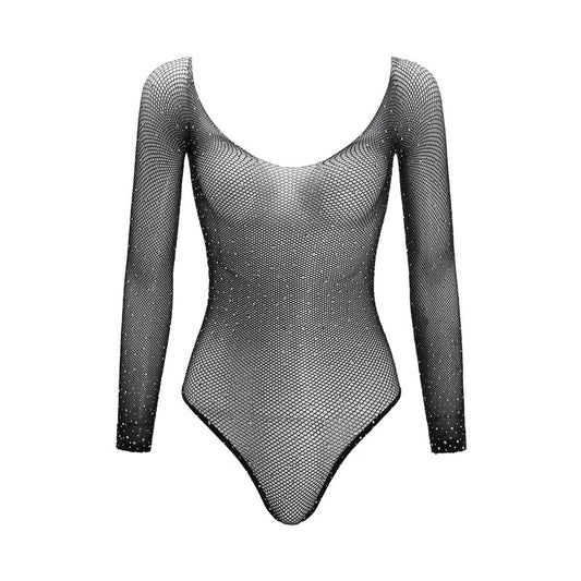 LoveInLeather–MeshRhinestoneBodysuit|AssortedColours