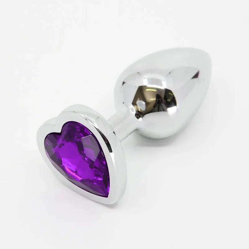 LoveInLeather–MetalHeartButtPlug(Small/Purple)