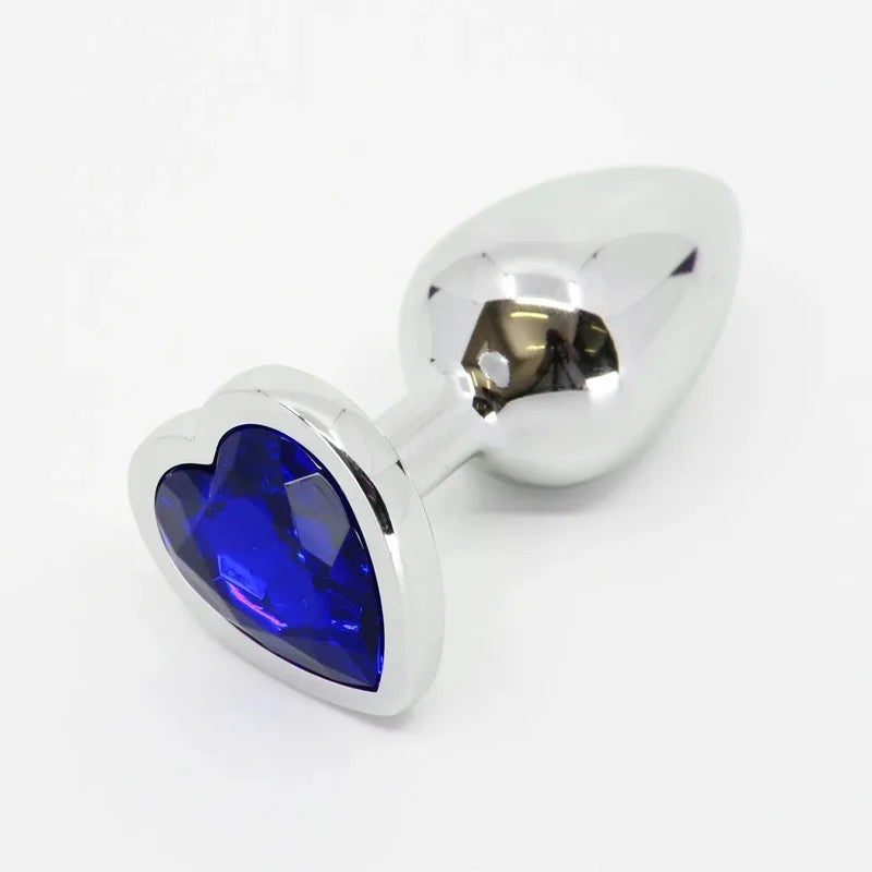 LoveInLeather–MetalHeartButtPlug(Small/Blue)