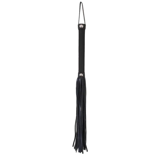LoveInLeather–MiniLeatherWhipwithSatinHandle(Black/Black)
